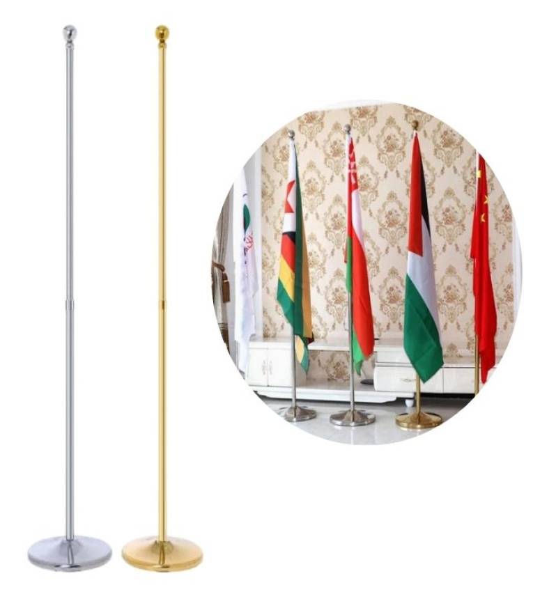 Porte-drapeauMarocain 1m  en Métal Auto Retenue, support de drapeau pour les grand drapeaux